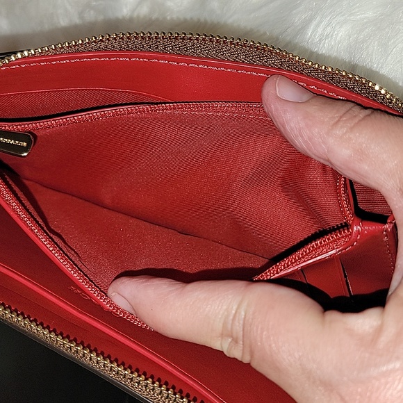 Coach Large Phone Wallet Wristlet Signature Canvas Monogram Crayon Hearts - Picture 10 of 16